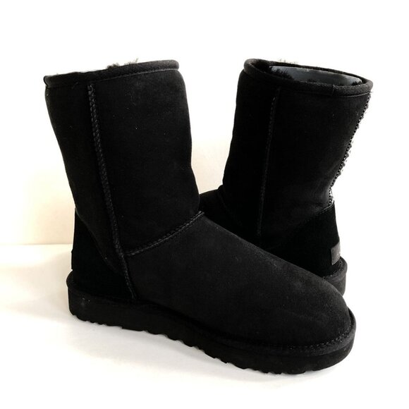 UGG Womens Black Suede Snow Boots Size 5 - Picture 1 of 7
